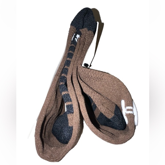 Under Armour UA OTC Soccer Socks 1 Pair Youth 13.5K-4.5 Brown w White Logo Kids - Picture 5 of 9